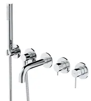 OMNIRES Y - Vaňová batéria pod omietku, 5-otvorová inštalácia, s telesom, s príslušenstvom, chróm Y1237-1SCR