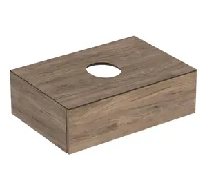 Geberit VariForm - Umývadlová skrinka, 75x51x24 cm, 1 zásuvka a zápachový uzáver, orech 501.162.00.1