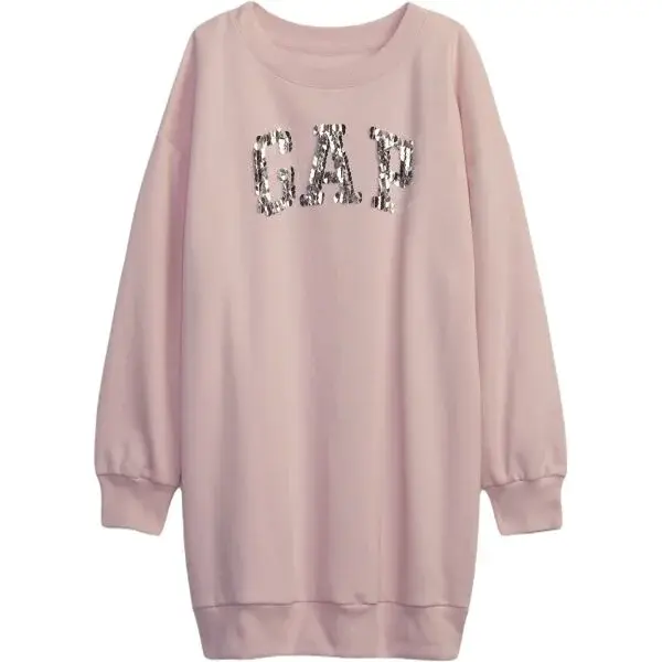 GAP FRCH FLEECE LOGO Dívčí šaty, růžová, velikost