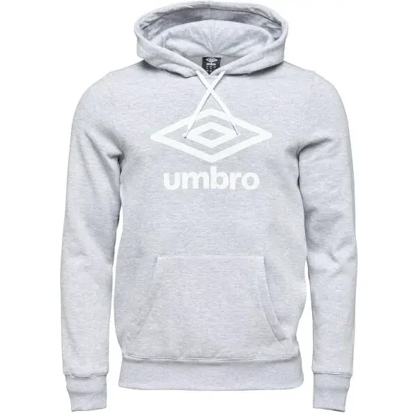 Umbro LARGE LOGO HOODIE ESSENTIALS Pánská mikina, šedá, velikost