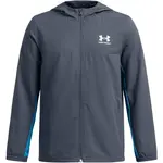 Under Armour RIVAL WOVEN JACKET Chlapecká bunda, tmavě šedá, velikost M