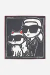 Bavlněný šátek Karl Lagerfeld IKON černá barva, A2W33076