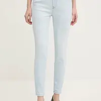 Džíny Diesel 1984 SLANDY-HIGH L.32 TROUSERS dámské, modrá barva, A03597.09K70