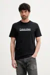 Bavlněné tričko Calvin Klein pánské, černá barva, s potiskem, LV04RC852G