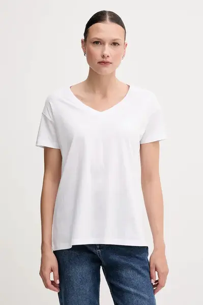 Bavlněné tričko Armani Exchange dámské, bílá barva, XW000531 AF10359