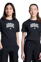 Dětské bavlněné tričko adidas černá barva, s potiskem, JV5192