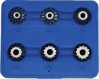 Triumf Hlavice nástrčné 1/2", XZN M10 - M20, vrtané, extra krátké, sada 6 dílů