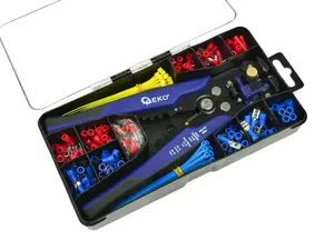 GEKO Odizolovací, krimpovací kleště 0,2-6mm s konektory a páskami, sada 260 ks