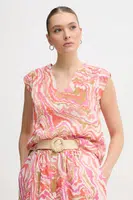 Bavlněná halenka La Petite Française BERTHE dámská, růžová barva, vzorovaná, BERTHE