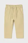 Kalhoty s lněnou směsí pro děti Mayoral relaxed fit