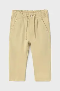 Kalhoty s lněnou směsí pro děti Mayoral relaxed fit