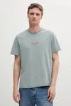Bavlněné tričko Calvin Klein Jeans zelená barva, s potiskem, LV04RB824G