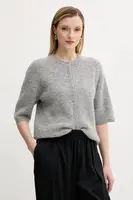 Vlněný kardigan Samsoe Samsoe SAANOURA šedá barva, F25200115