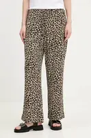 Kalhoty Abercrombie & Fitch dámské, béžová barva, jednoduché, high waist, KI156-4873