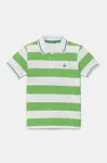 Dětská bavlněná polokošile United Colors of Benetton zelená barva, 39QAG300V