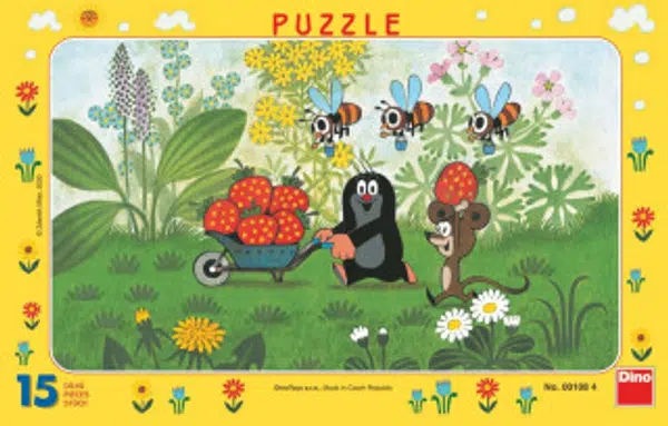 Puzzle Krtek na výletě 15 dílků deskové