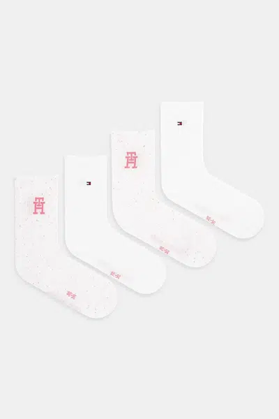 Ponožky Tommy Hilfiger 4-pack dámské, růžová barva, 701235892