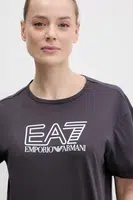Bavlněné tričko EA7 Emporio Armani hnědá barva, AF12503.7W000098