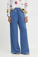 Kalhoty MAX&Co. dámské, modrá barva, široké, high waist, 2516131033200