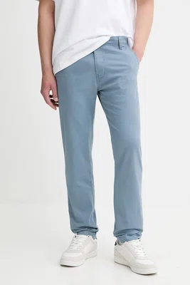 Kalhoty s příměsí lnu Levi's XX CHINO STD II pánské, modrá barva, ve střihu chinos, 17196-0155