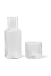 Karafa se sklenicí ferm LIVING Ripple Small Carafe Set 500/200 ml průhledná barva