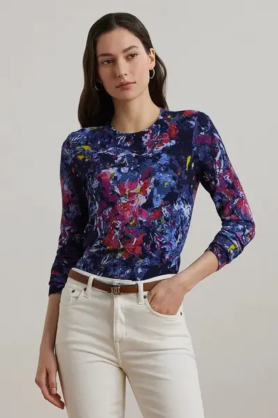 Bavlněné tričko s dlouhým rukávem Lauren Ralph Lauren