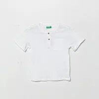 Dětské tričko s příměsí lnu United Colors of Benetton bílá barva, 3F4JG10IF