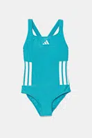 Jednodílné dětské plavky adidas Performance tyrkysová barva, JN6587