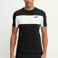 Bavlněné tričko Puma pánské, černá barva, 684685