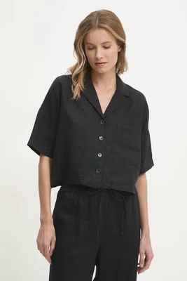 Košile Dkny dámská, černá barva, regular, s klasickým límcem, P3KACRX8