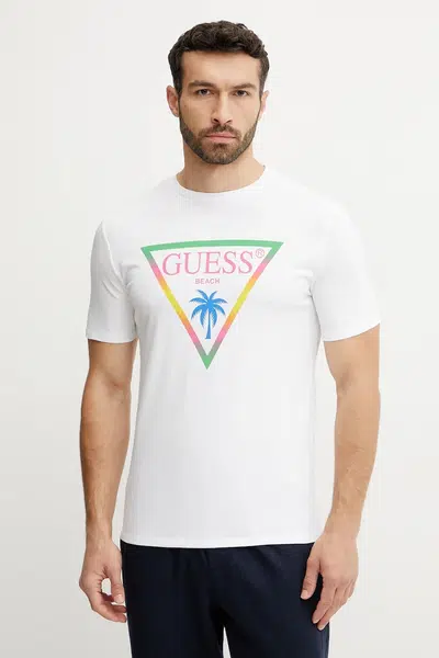 Tričko Guess bílá barva, s potiskem, F5GI00 J1314