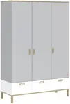 Šatní skříň 3d simba - šedá/bílá/dub