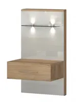 Závěsný noční stolek s osvětlením hagop - levý - ořech pacifik/béžová