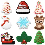 18Pcs 9 Styles Christmas Theme Silicone Focal Beads