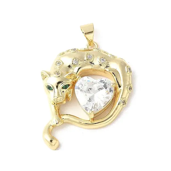 Brass Micro Pave Cubic Zirconia Pendants