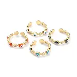 Brass Micro Pave Clear Cubic Zirconia Cuff Rings