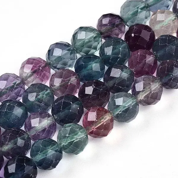 Natural Rainbow Fluorite Beads Strands