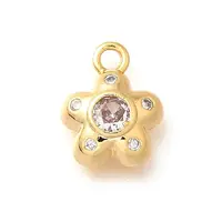 Brass Micro Pave Cubic Zirconia Charms