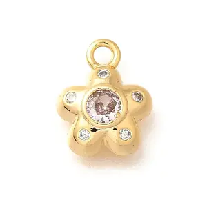 Brass Micro Pave Cubic Zirconia Charms