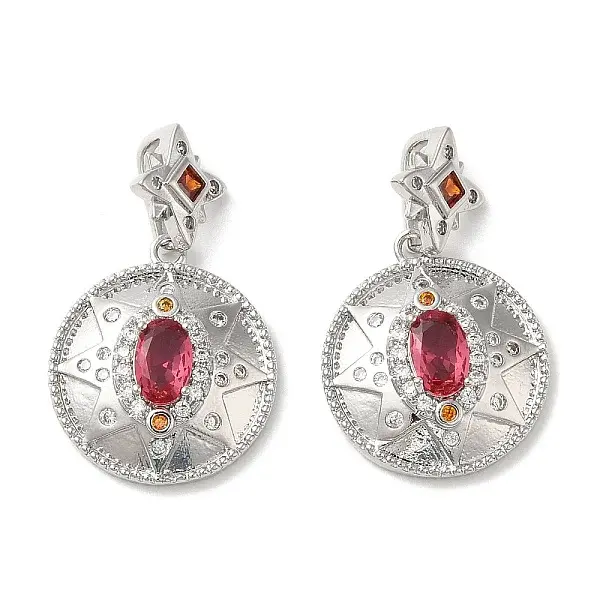 Brass Micro Pave Cubic Zirconia Pendants