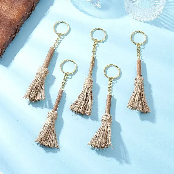 Wood & Jute Cord Keychains