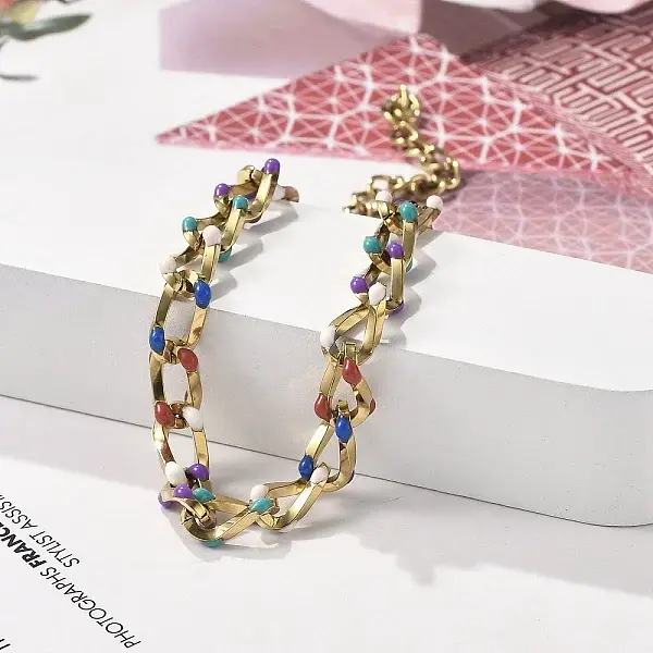 304 Stainless Steel Twisted Curb Chain Bracelets for Women
