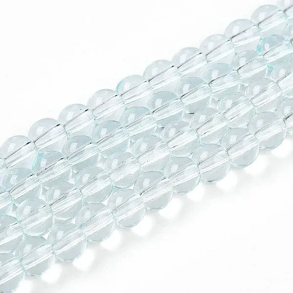 Baking Paint Transparent Glass Beads Strands