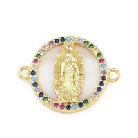 Brass Micro Pave Cubic Zirconia Links connectors