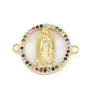 Brass Micro Pave Cubic Zirconia Links connectors