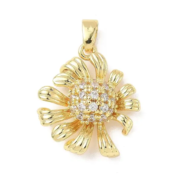 Brass Micro Pave Cubic Zirconia Pendants