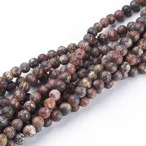 Natural Red Leopard Skin Jasper Beads Strands