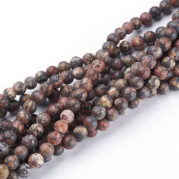 Natural Red Leopard Skin Jasper Beads Strands