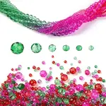6 Styles Gradient Color Transparent Painted Glass Beads Strands