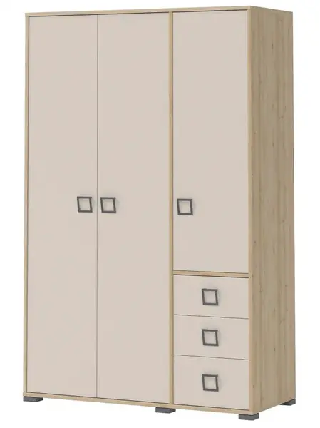 Třídveřová kombinovaná šatní skříň ii sloane - buk/béžová